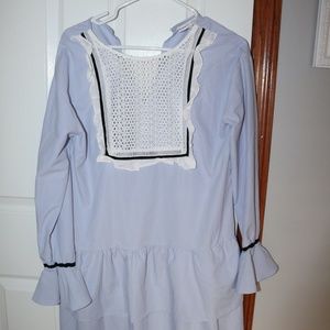 Brand New English Factory Baby Blue Ruffle Dress